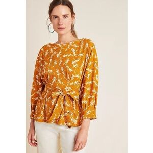 Anthropologie Amber Dolman Sleeve Blouse with Tie Waist